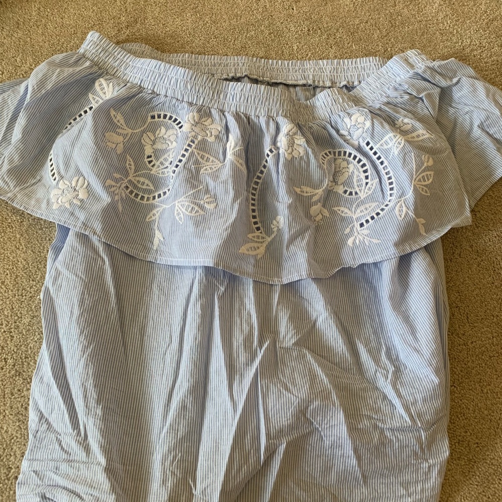 Off the shoulder embroidered blouse